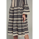 Load image into Gallery viewer, Ella Midi Dress - Black/Off White
