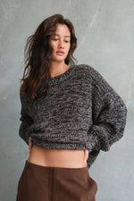 Load image into Gallery viewer, Solene Sweater - Black &amp; Taupe Multi

