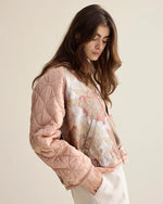 Load image into Gallery viewer, Quilted Bomber Jacket - Rose
