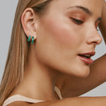 Load image into Gallery viewer, Green Agate Midi Hoops

