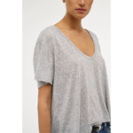 Load image into Gallery viewer, Girlfriend Deep V Tee - Grey Marle

