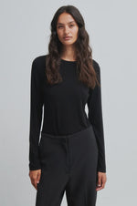 Load image into Gallery viewer, Matima Round Neck LS Tee - Black
