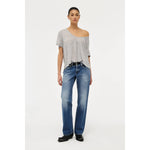 Load image into Gallery viewer, Girlfriend Deep V Tee - Grey Marle
