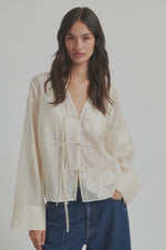 Load image into Gallery viewer, Vira Tie Front Shirt - Soft Beige
