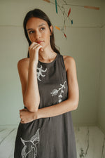 Load image into Gallery viewer, Embroidered Dress - Charcoal
