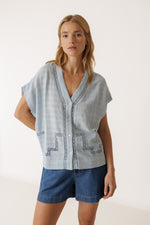 Load image into Gallery viewer, Lace Shirt - Cielo
