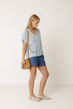 Load image into Gallery viewer, Lace Shirt - Cielo
