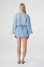 Load image into Gallery viewer, Amara Shirt Dress - Dusk Blue Stripe

