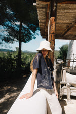 Load image into Gallery viewer, Maxi Embroidered Shirt - Dark Blue
