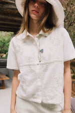 Load image into Gallery viewer, Floral Embroidered Shirt - Crudo

