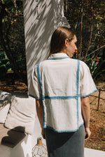 Load image into Gallery viewer, Floral Embroidered Shirt - Azul

