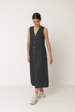Load image into Gallery viewer, Linen Dress - Charcoal
