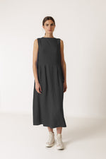 Load image into Gallery viewer, Linen Dress - Charcoal
