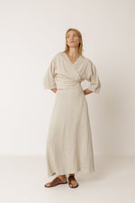 Load image into Gallery viewer, Long Linen Skirt - Stone

