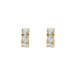 Load image into Gallery viewer, Blue Topaz Huggies
