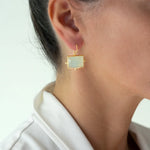 Load image into Gallery viewer, Kasbah Earrings set with facet Aqua Chalcedony
