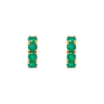 Load image into Gallery viewer, Green Agate Midi Hoops

