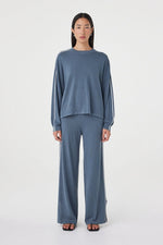 Load image into Gallery viewer, Pippa Long Sleeve Tee - Storm &amp; Cream
