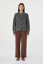 Load image into Gallery viewer, Solene Sweater - Black &amp; Taupe Multi

