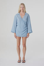 Load image into Gallery viewer, Amara Shirt Dress - Dusk Blue Stripe
