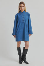 Load image into Gallery viewer, Cornelia Denim Tunic Dress - Blue Denim
