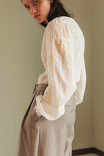 Load image into Gallery viewer, Embroidered Balloon Sleeve Blouse
