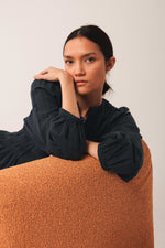 Load image into Gallery viewer, Crepe Cotton Dress - Navy
