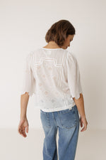 Load image into Gallery viewer, Boxy Shirt with Embroidery - White

