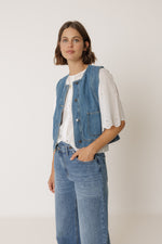 Load image into Gallery viewer, Boxy Shirt with Embroidery - White
