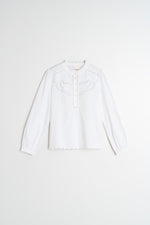 Load image into Gallery viewer, Embroidered Poplin Shirt - White
