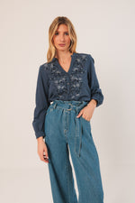 Load image into Gallery viewer, Embroidered Floral Shirt
