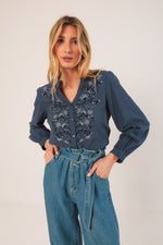 Load image into Gallery viewer, Embroidered Floral Shirt
