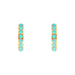 Load image into Gallery viewer, Blue Opal Crystal Midi Hoops
