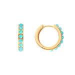 Load image into Gallery viewer, Blue Opal Crystal Midi Hoops
