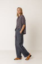 Load image into Gallery viewer, Oversize Block Print Shirt - Dark Blue
