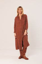 Load image into Gallery viewer, Oversized Polka Dot Shirt Dress

