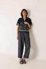 Load image into Gallery viewer, Pleated Pinstripe Trouser
