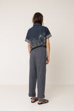 Load image into Gallery viewer, Pleated Pinstripe Trouser
