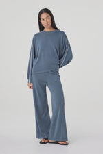 Load image into Gallery viewer, Pippa Long Sleeve Tee - Storm &amp; Cream

