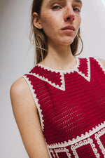 Load image into Gallery viewer, Crochet Mini Dress - Red
