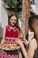 Load image into Gallery viewer, Crochet Mini Dress - Red
