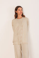 Load image into Gallery viewer, Seawool V-Neck Cardigan - Beige
