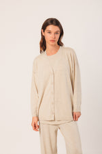 Load image into Gallery viewer, Seawool V-Neck Cardigan - Beige
