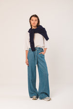 Load image into Gallery viewer, Cotton Cable Knit Cardigan - Navy
