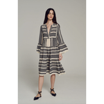 Load image into Gallery viewer, Ella Midi Dress - Black/Off White
