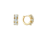 Load image into Gallery viewer, Blue Topaz Huggies

