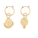 Load image into Gallery viewer, Gorgoneion Lion Hoops - 18K Gold Plates
