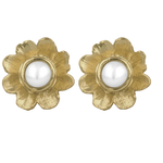 Load image into Gallery viewer, Perdita Studs With Pearl - 18k Gold Plated
