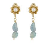 Load image into Gallery viewer, Perdita Earrings with Aquamarine - 18K Gold Plated

