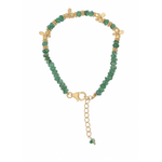 Load image into Gallery viewer, Saffron Green Adventurine and gold beaded bracelet
